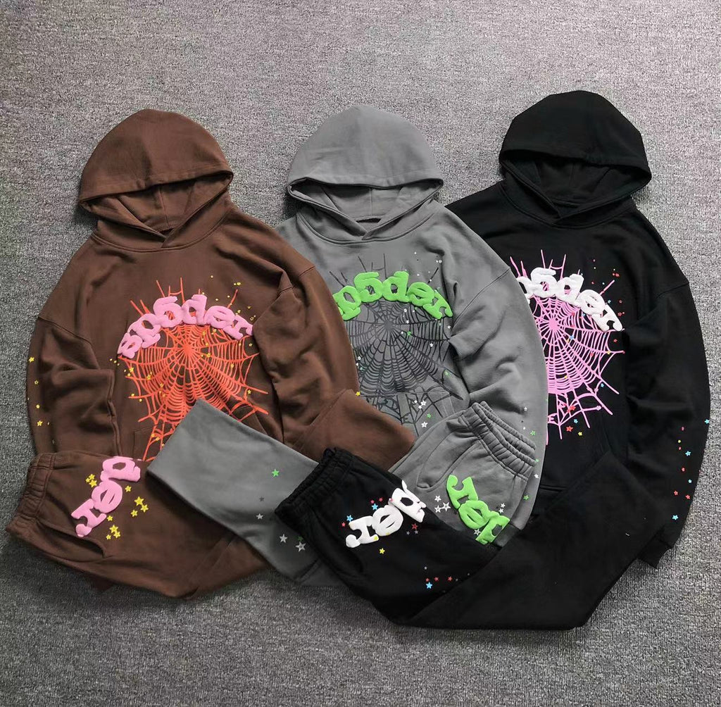 Sp5der Worldwide Web Hoodie Black / Pink