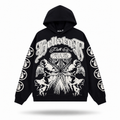 Hellstar Gothic Angel Heavyweight Oversized Hoodie — Black
