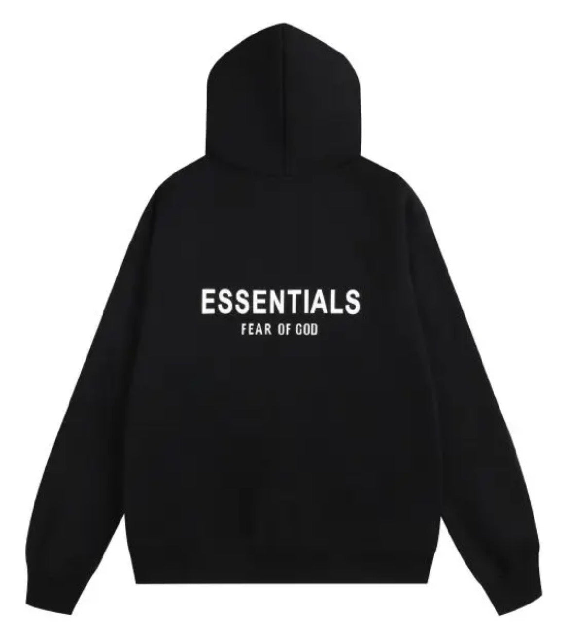 Hoodie Essentials Black Reflective (Front & Back)