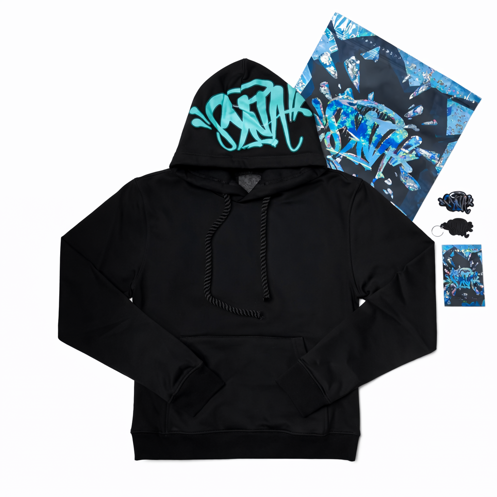 Syna Ocean Hoodie – Negro / Azul