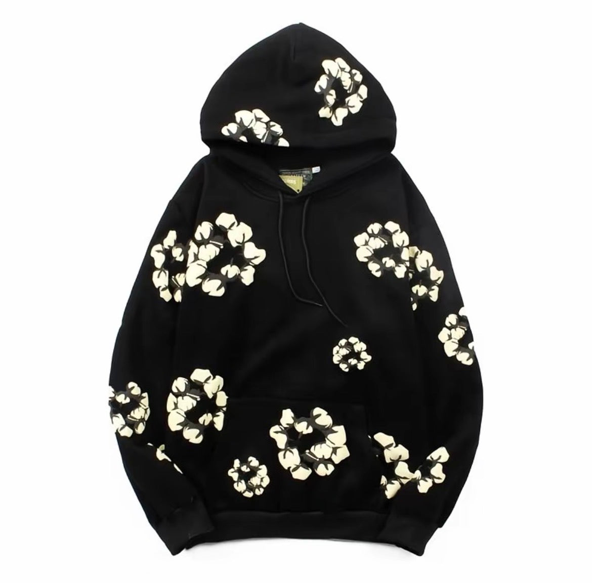 Cotton Bloom Hoodie – Black