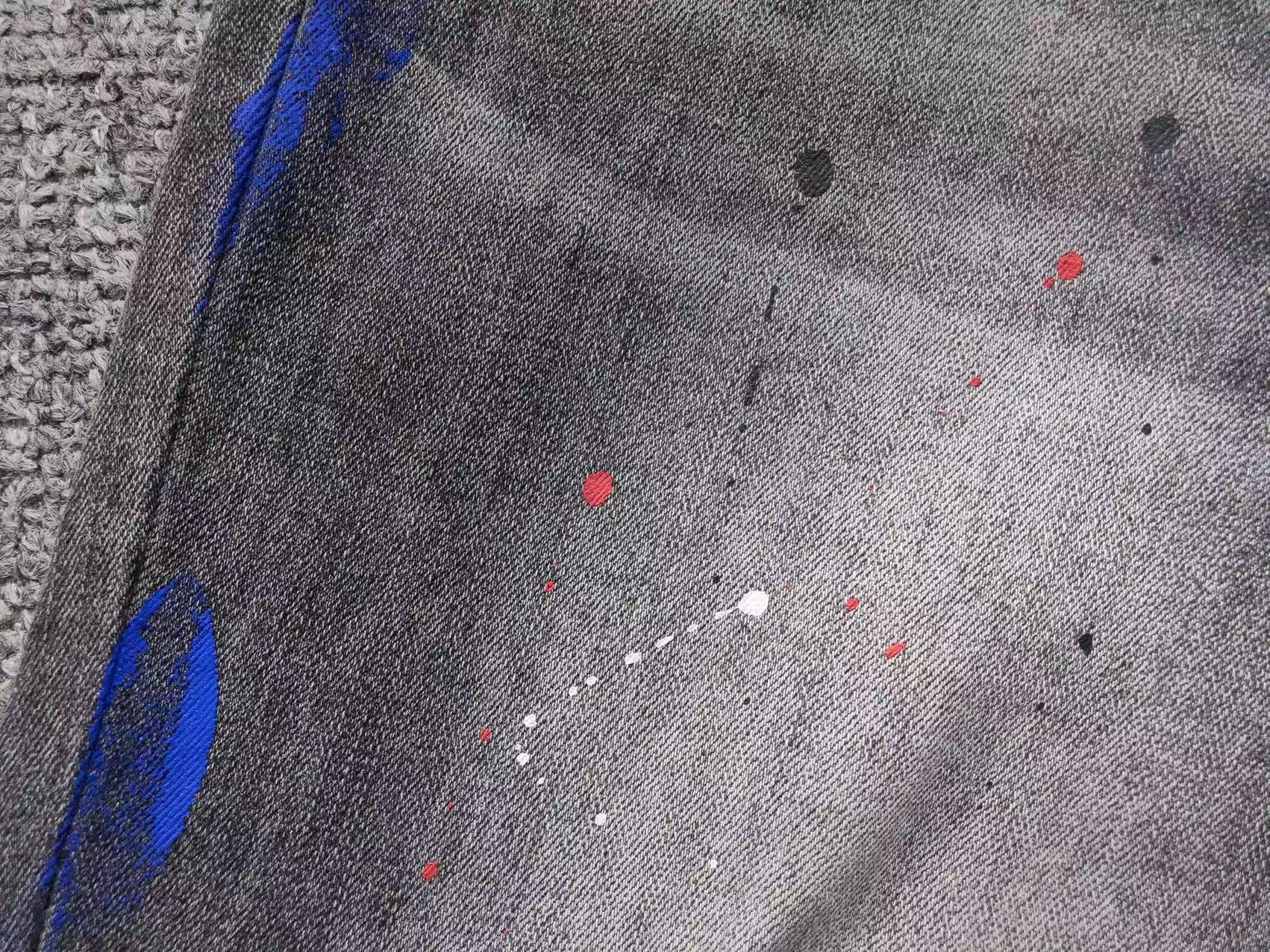 Purple Grey Paint Splash Jeans