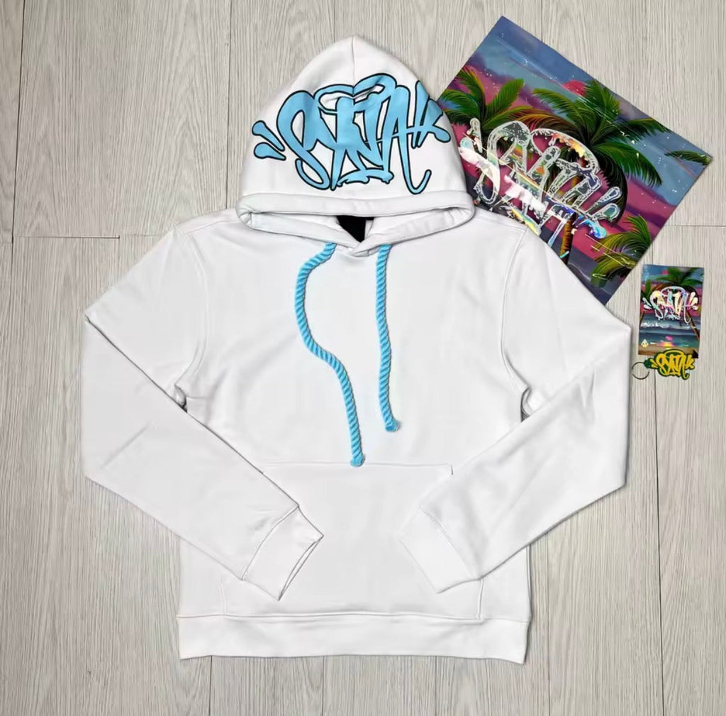 Syna Ice Hoodie – Blanco / Azul