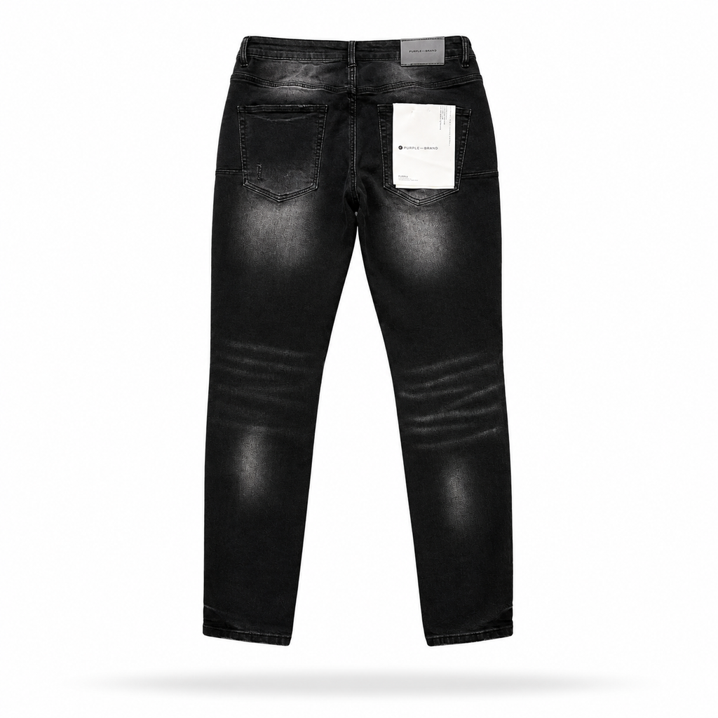 Purple Black Distressed Skinny Jeans