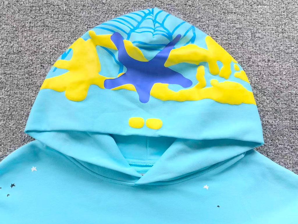 Sp5der Sky Blue Atlanta Intersect Hoodie