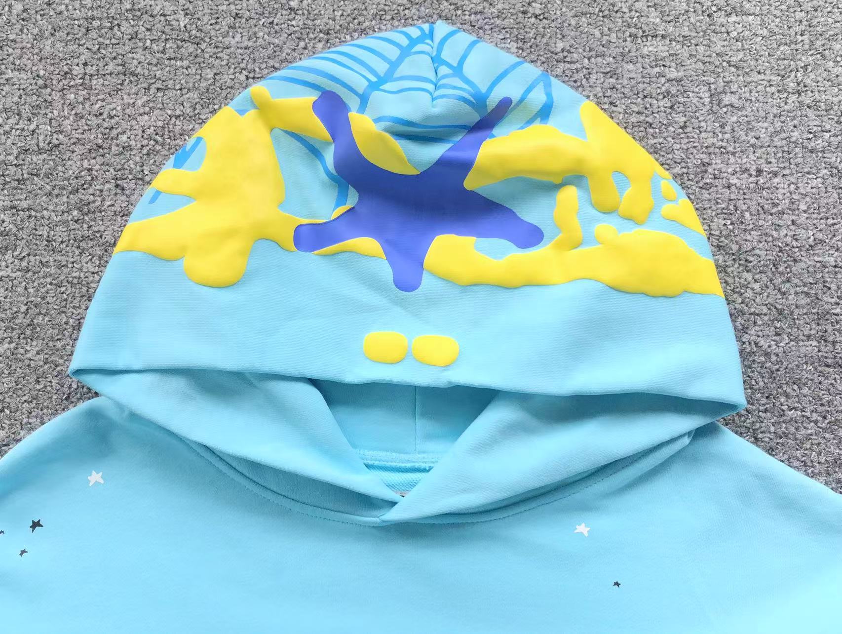 Sp5der Sky Blue Atlanta Intersect Hoodie