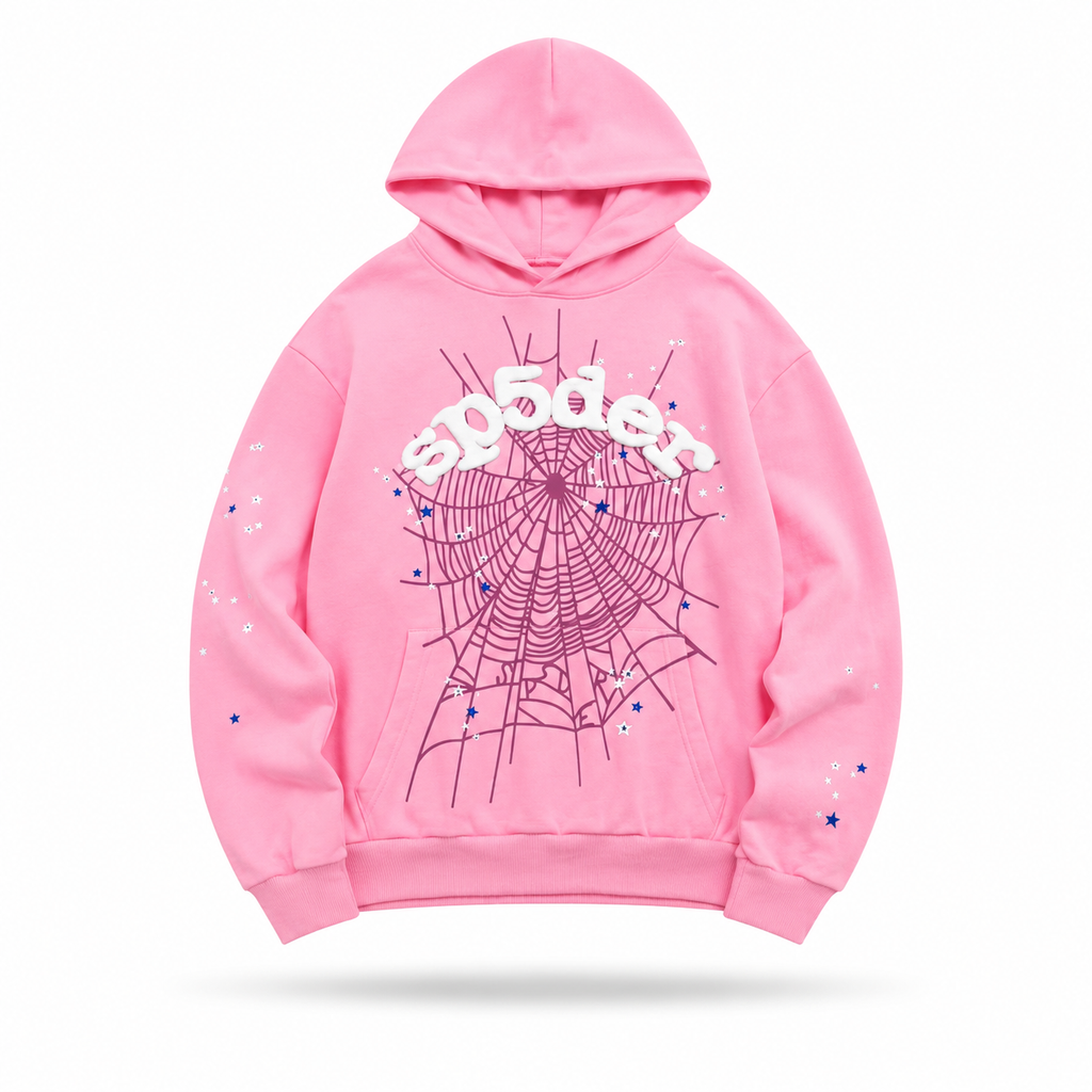 Sp5der P*nk Hoodie (Pink/White Web)