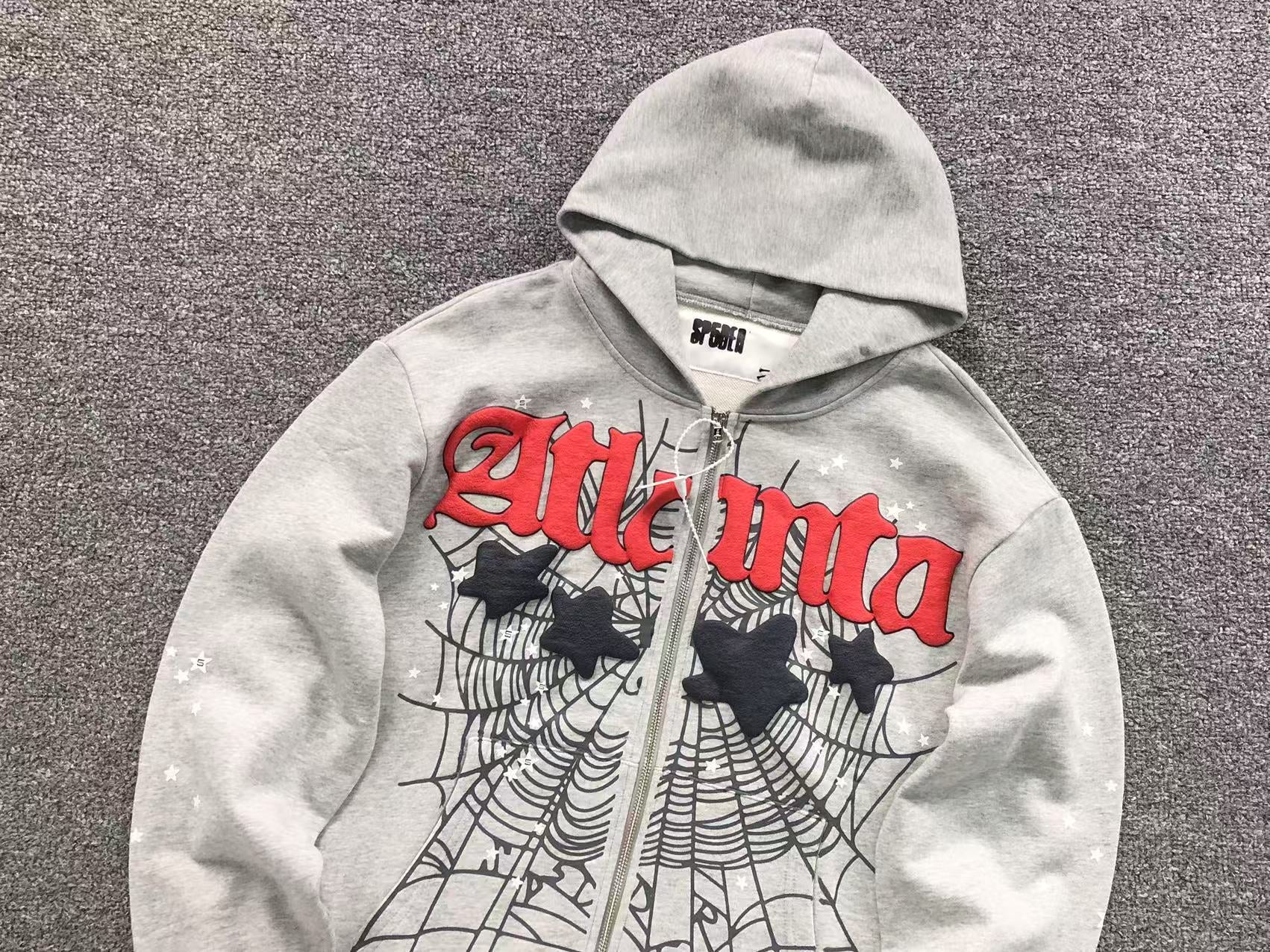 Sp5der Atlanta Full Hoodie Grey