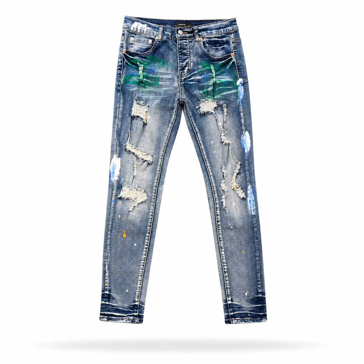Purple Blue Paint Splatter Jeans