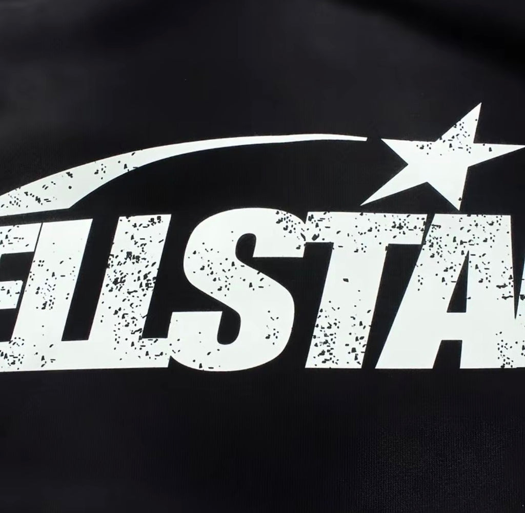 Hellstar Classic Star Logo Oversized Hoodie — Vintage Black