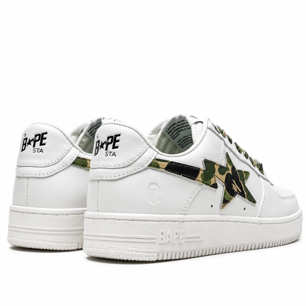 Sneaker BAPE Sta Low White ABC Camo Green