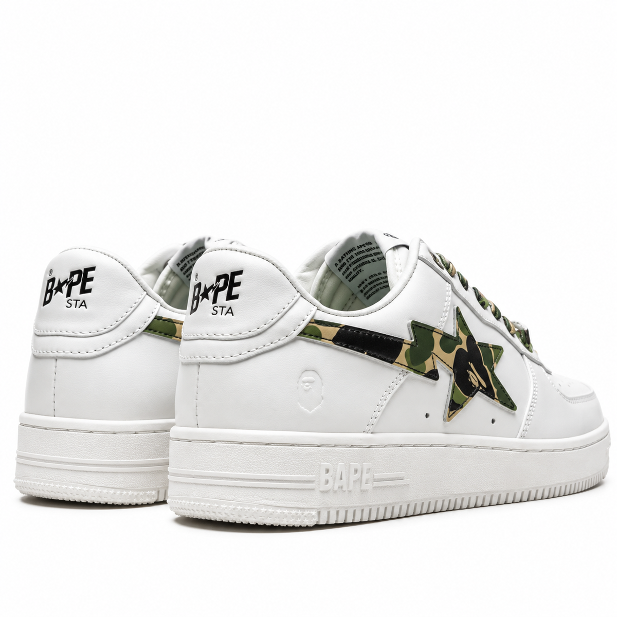 Sneaker BAPE Sta Low White ABC Camo Green