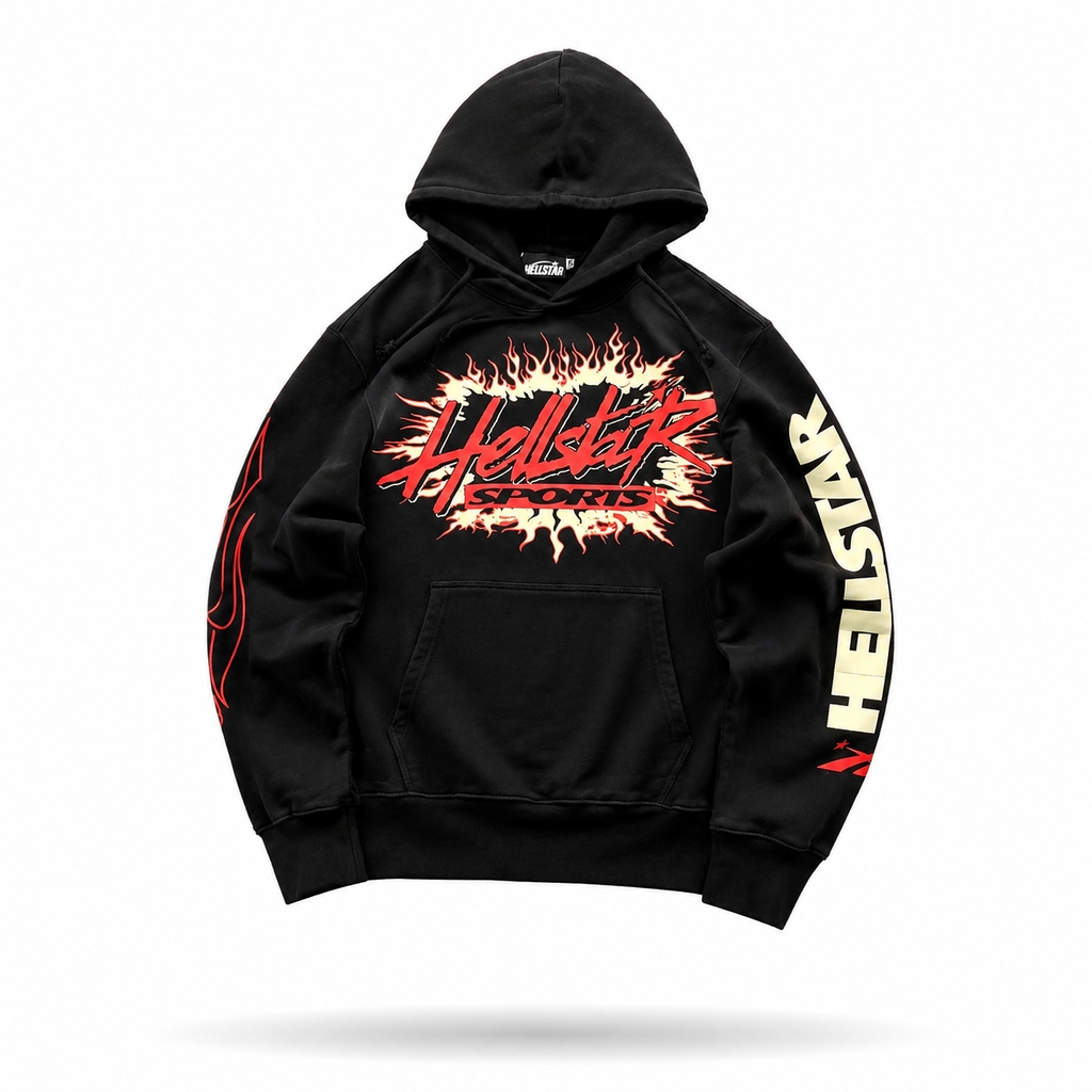 Hellstar Sports Flame Hoodie Black