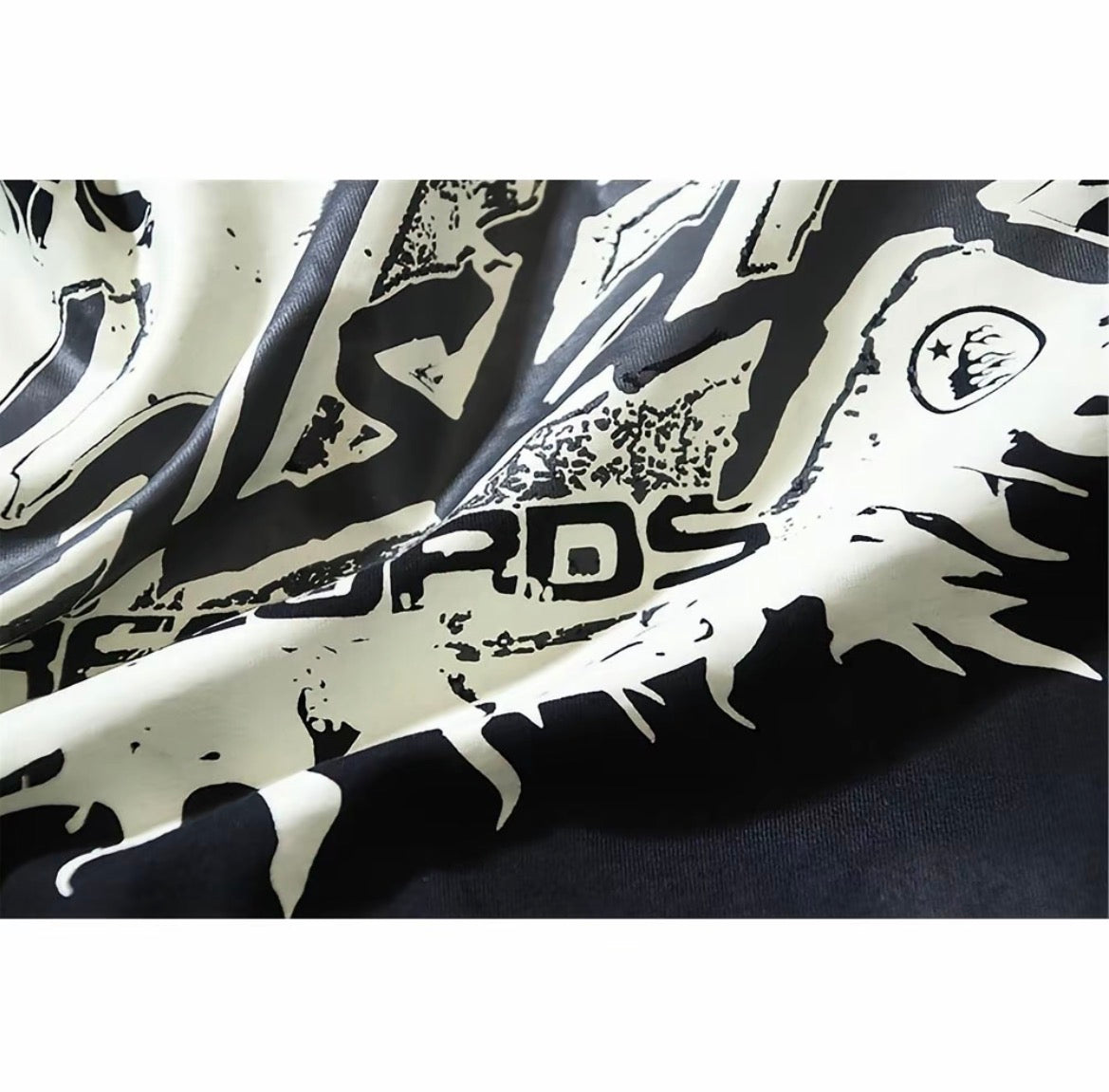 Hellstar In Flames Acid Wash Boxy Tee — Charcoal