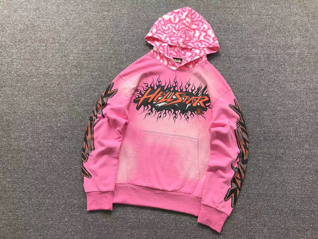 Hellstar Brain Fade Hoodie Pink