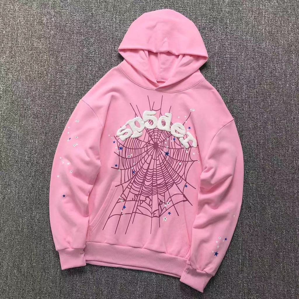 Sp5der P*nk Hoodie (Pink/White Web)