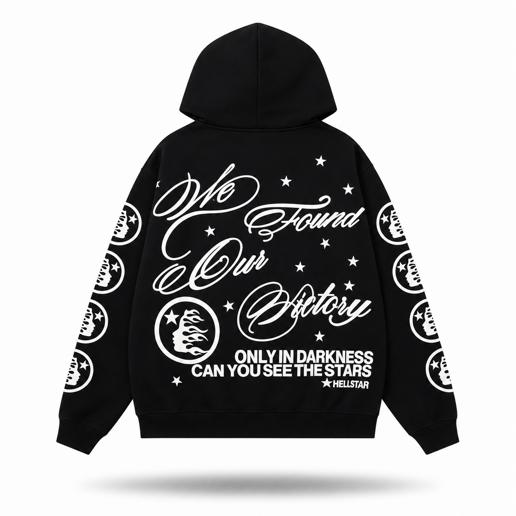 Hellstar Gothic Angel Heavyweight Oversized Hoodie — Black