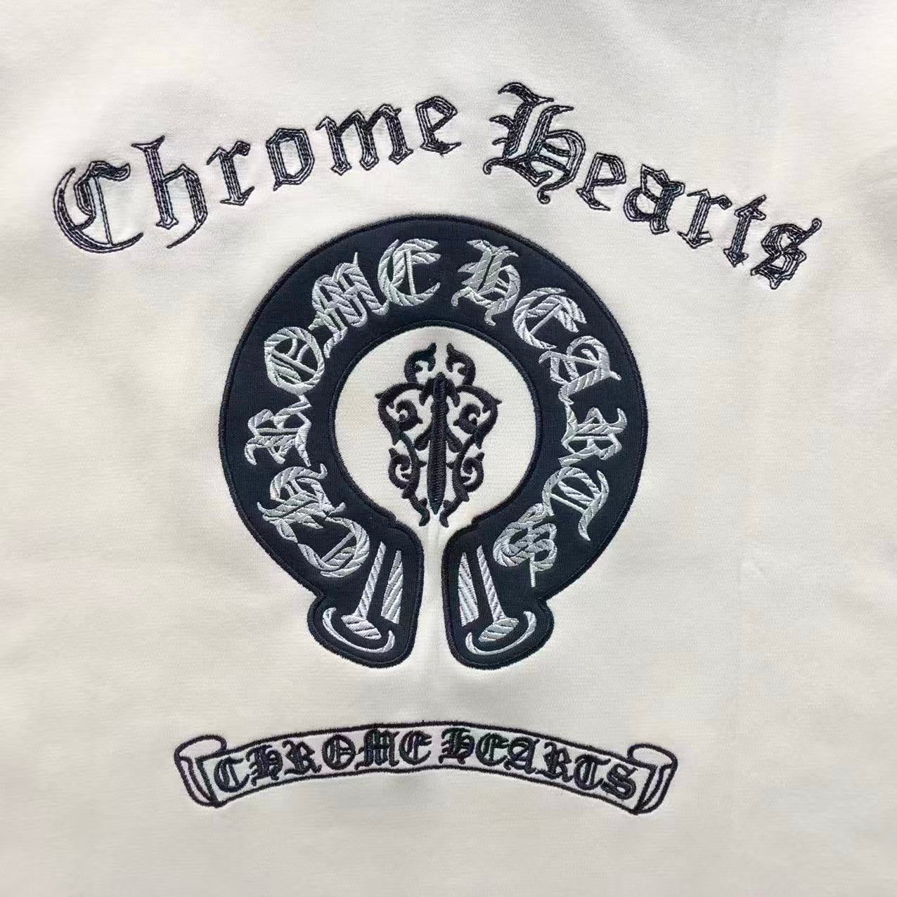 Chrome Hearts Horseshoe Logo Polo Shirt (Ivory/Black)