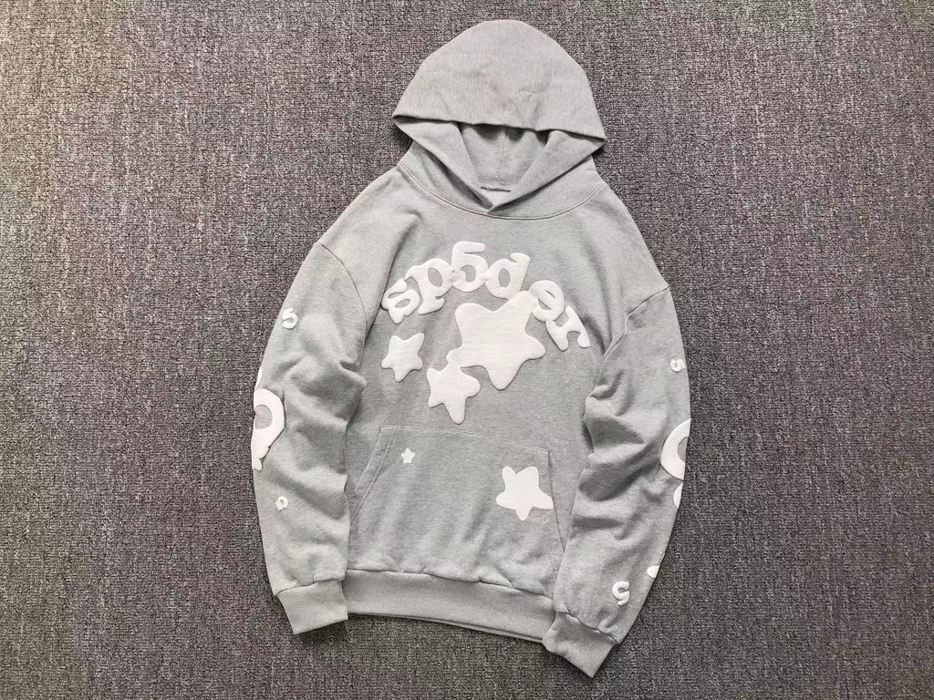 Sp5der Beluga Hoodie Heather Grey / White