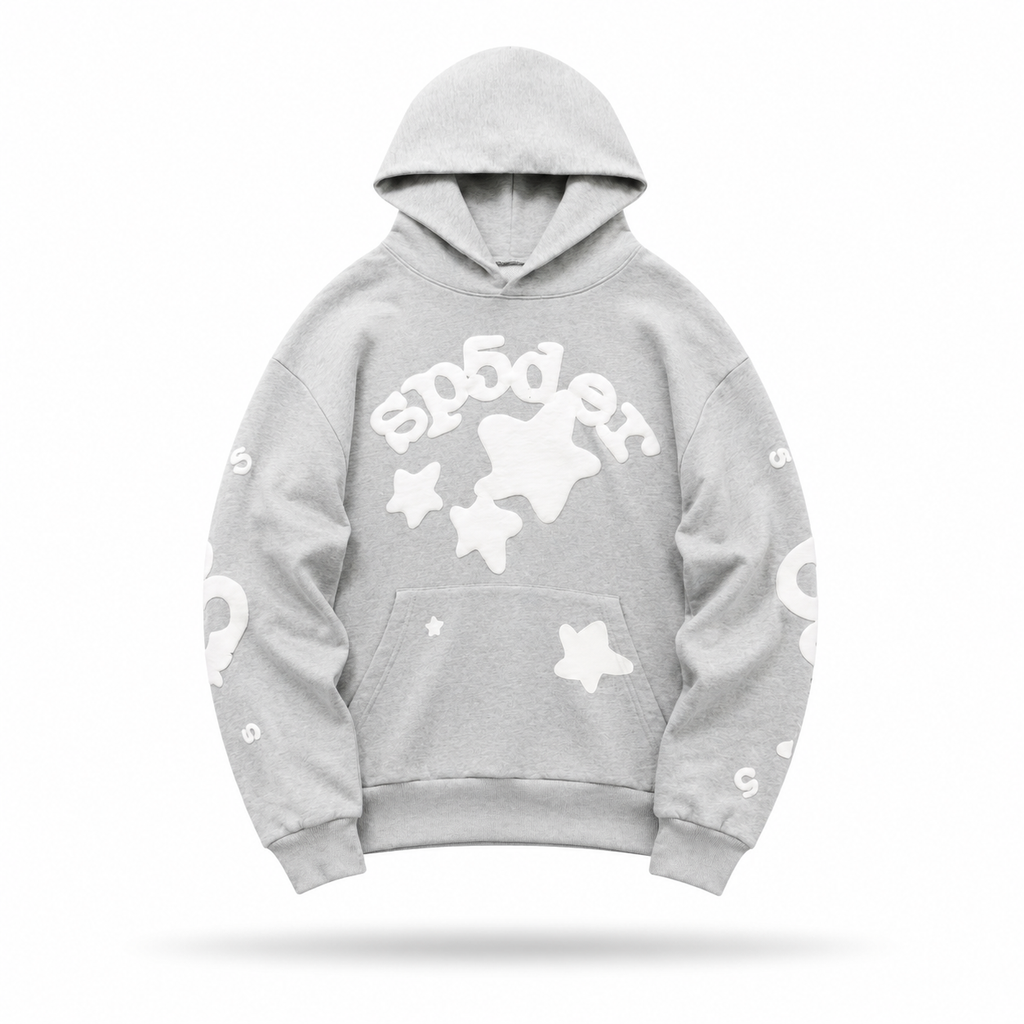 Sp5der Beluga Hoodie Heather Grey / White