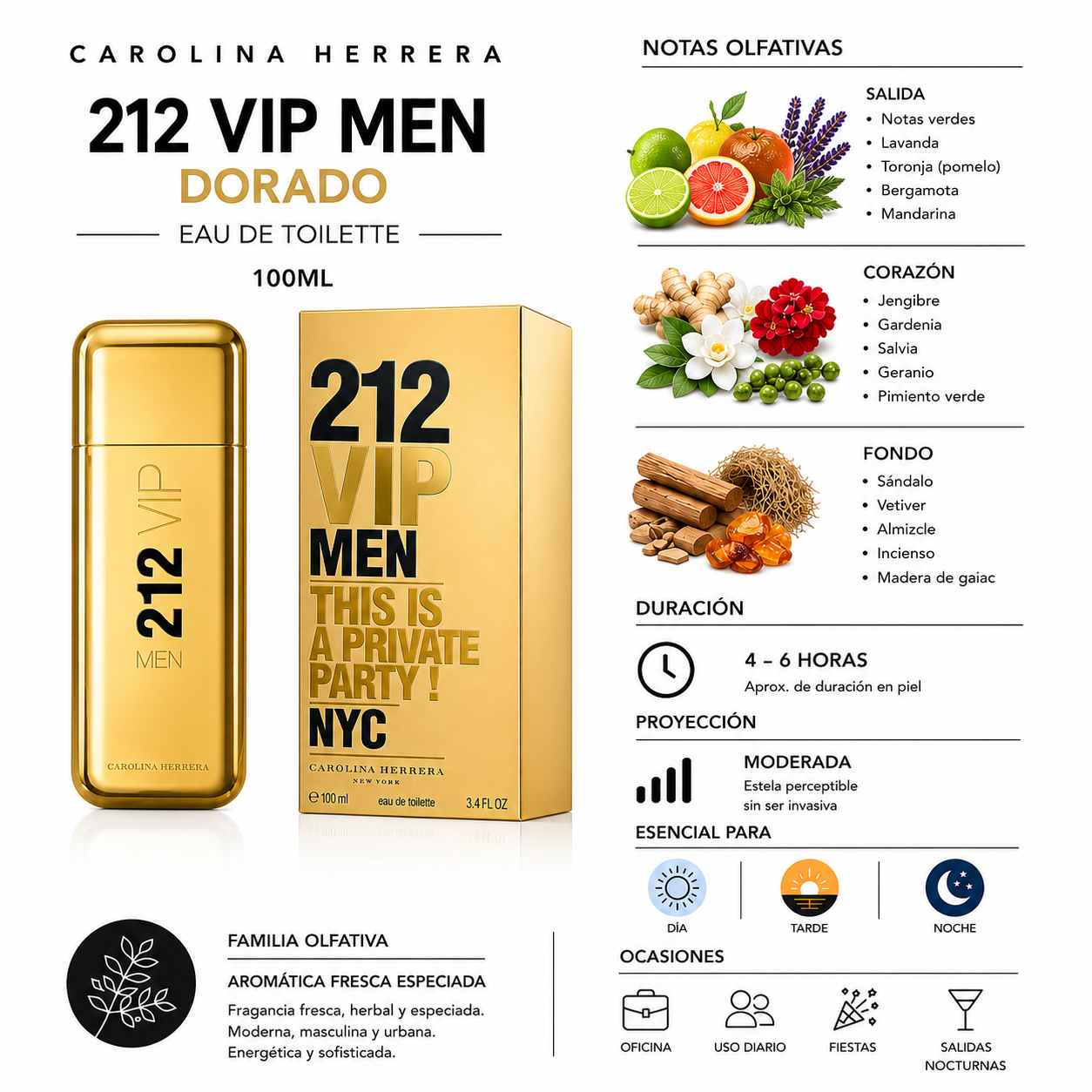 Carolina Herrera - 212 VIP Men Dorado