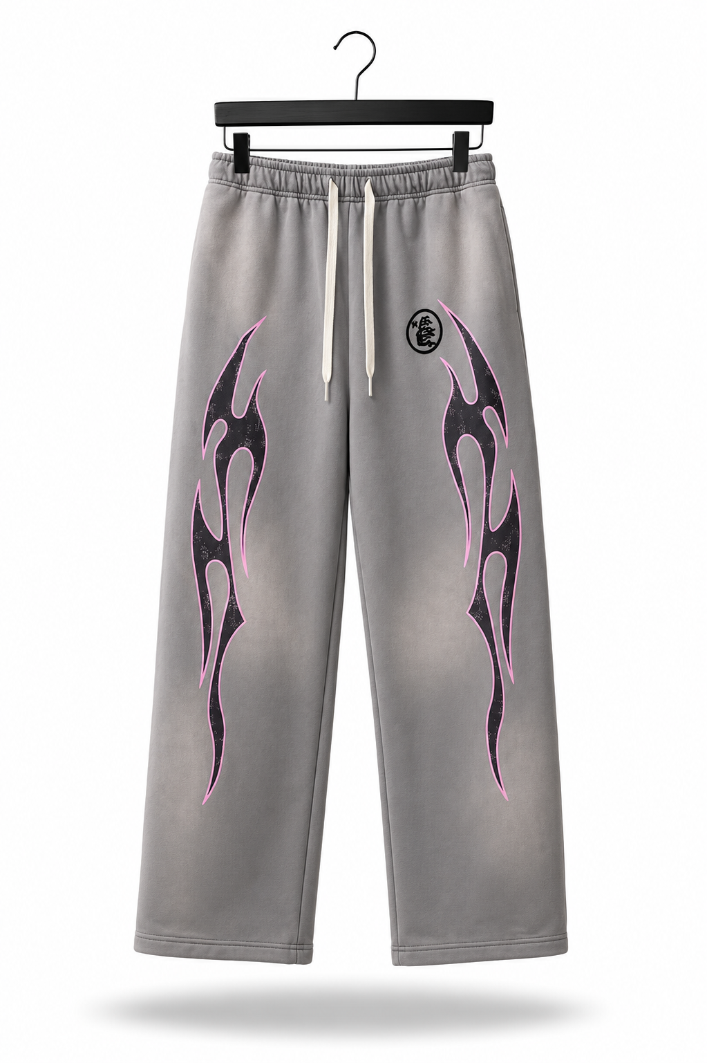 Hellstar Flame Badge Sweatpants / Washed Grey