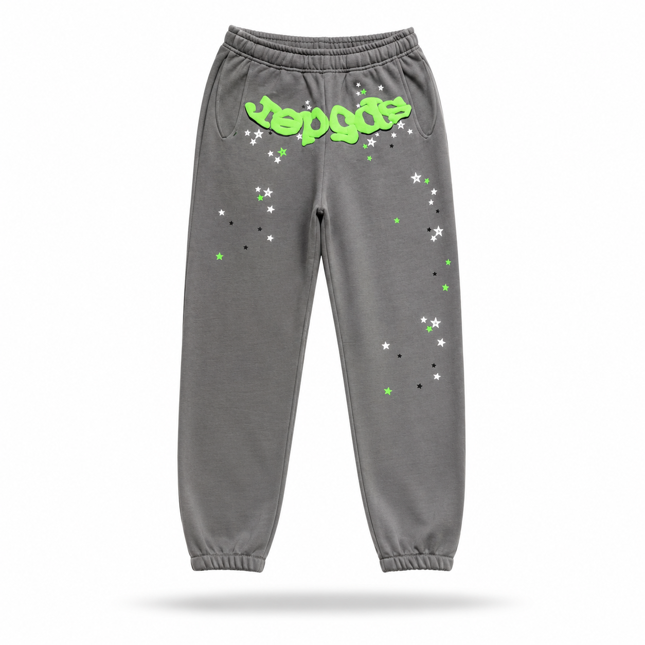 Sp5der Worldwide Sweatpants Heather Grey / Green