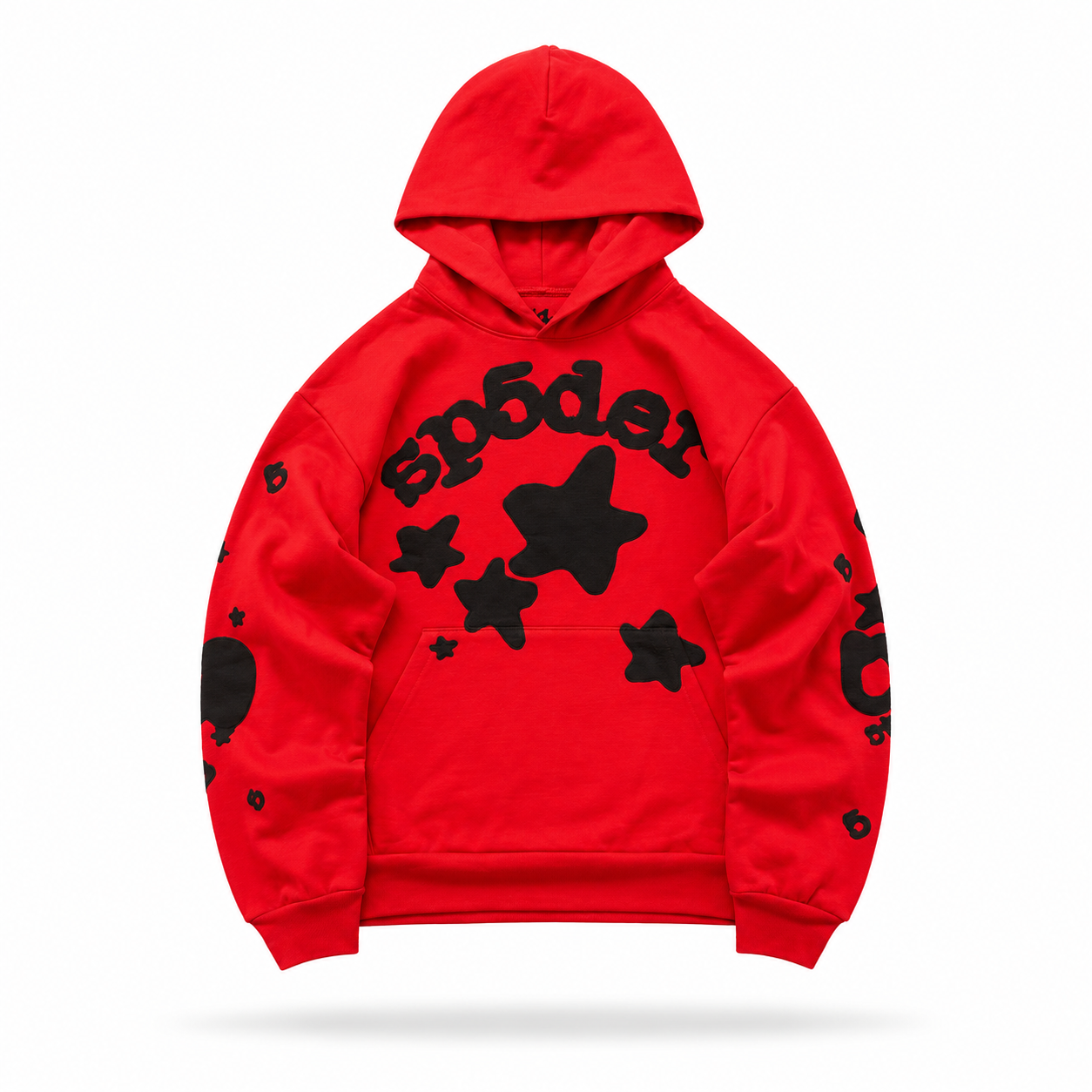 Sp5der Black Star Hoodie (Red)⁠