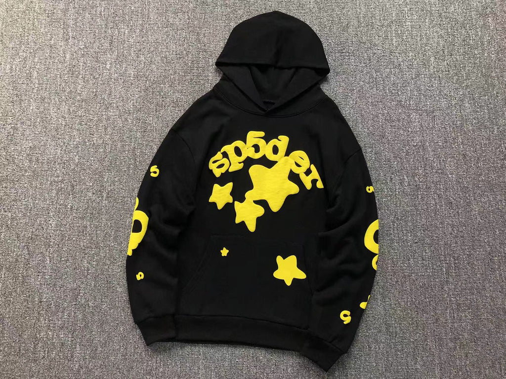 Sp5der Beluga Hoodie Black / Yellow