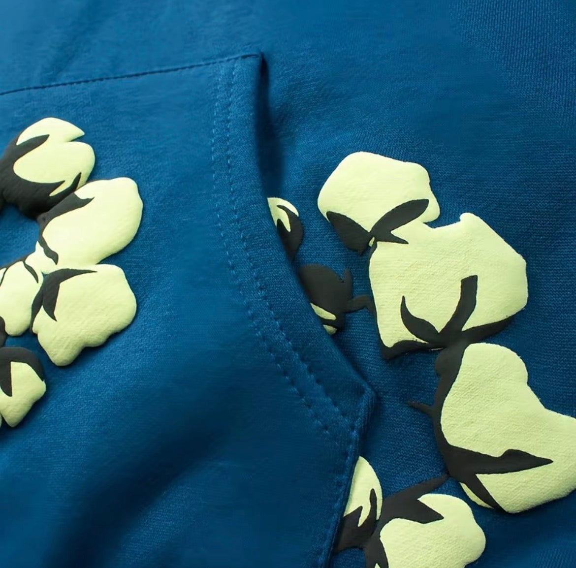Cotton Bloom Hoodie – Blue
