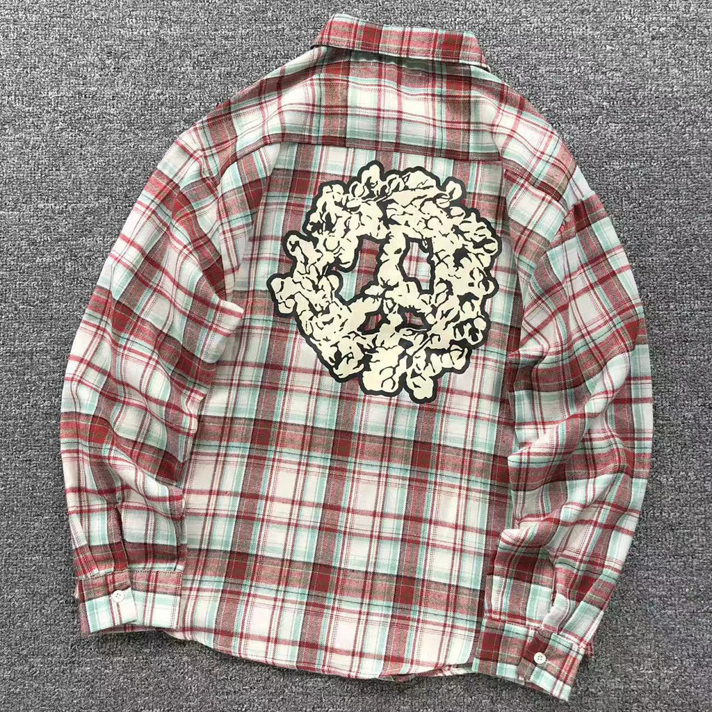 Denim Tears Cotton Wreath Pajama Shirt Red Plaid