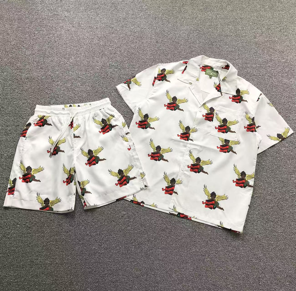 Denim Tears Cherub Vacation Set / Angel Print Set