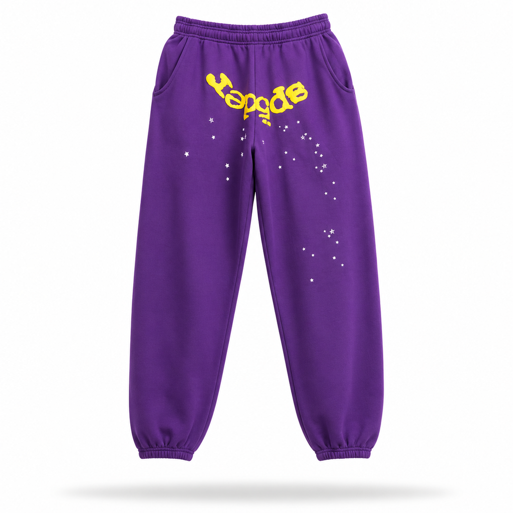 Sp5der Web Sweatpants Purple/Yellow
