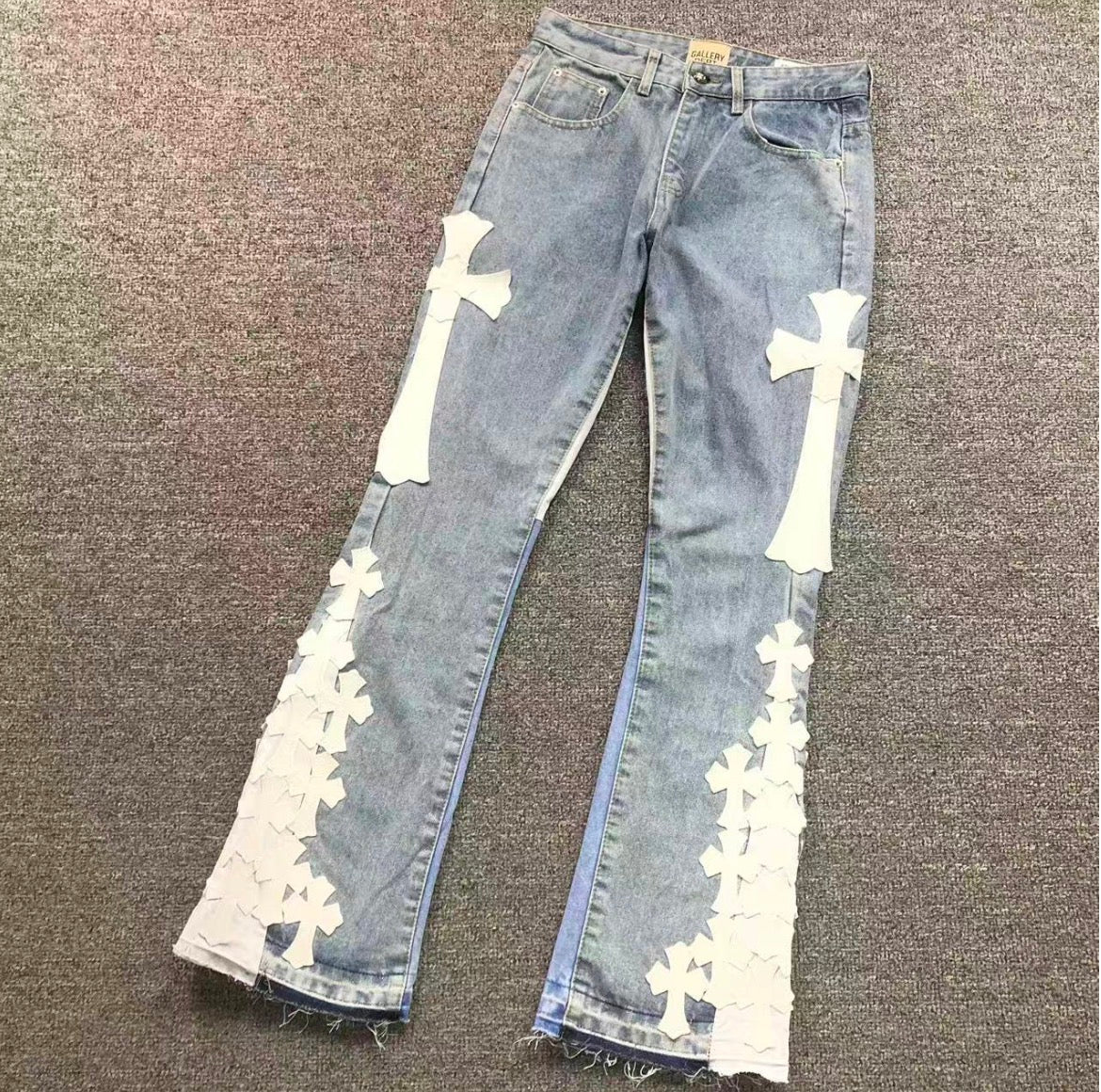 Chrome Hearts × Gallery Dept. – Side Cross Embroidered Wash Blue