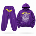 Sp5der Web Hoodie & Sweatpants Set – Purple/Yellow