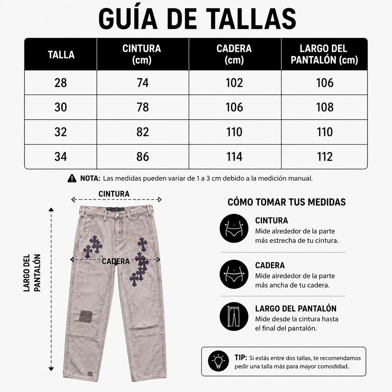 Pantalón Chrome Hearts Cross Patch Carpenter