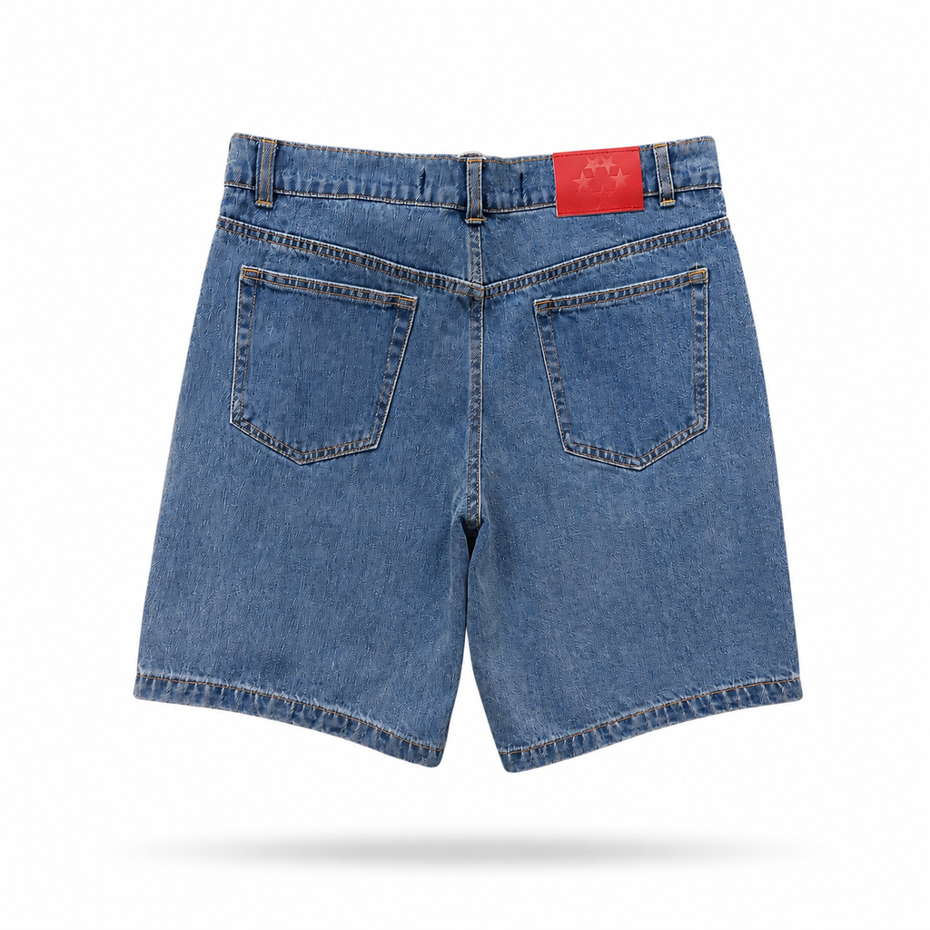 Sp5der Denim Web Shorts (Light Blue)⁠