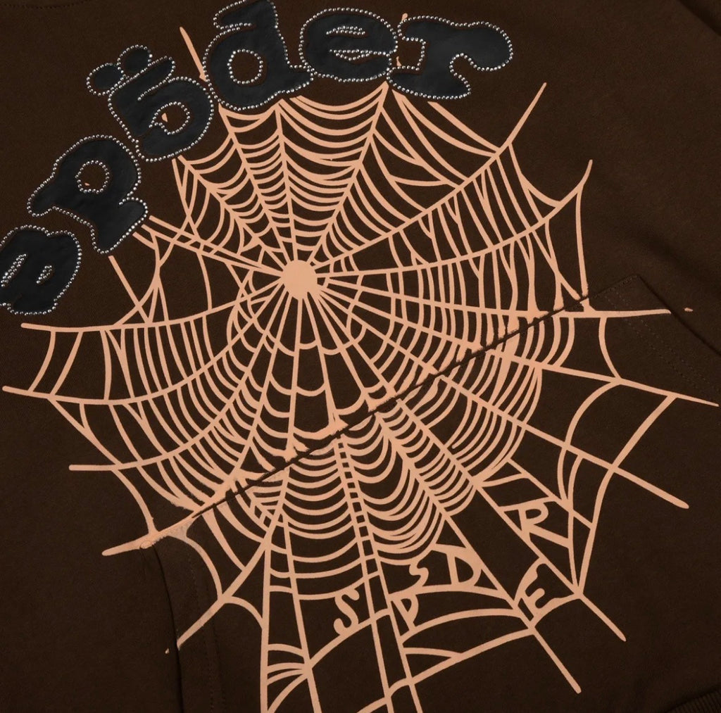 Sp5der Worldwide "Web" Hoodie / Earth Brown