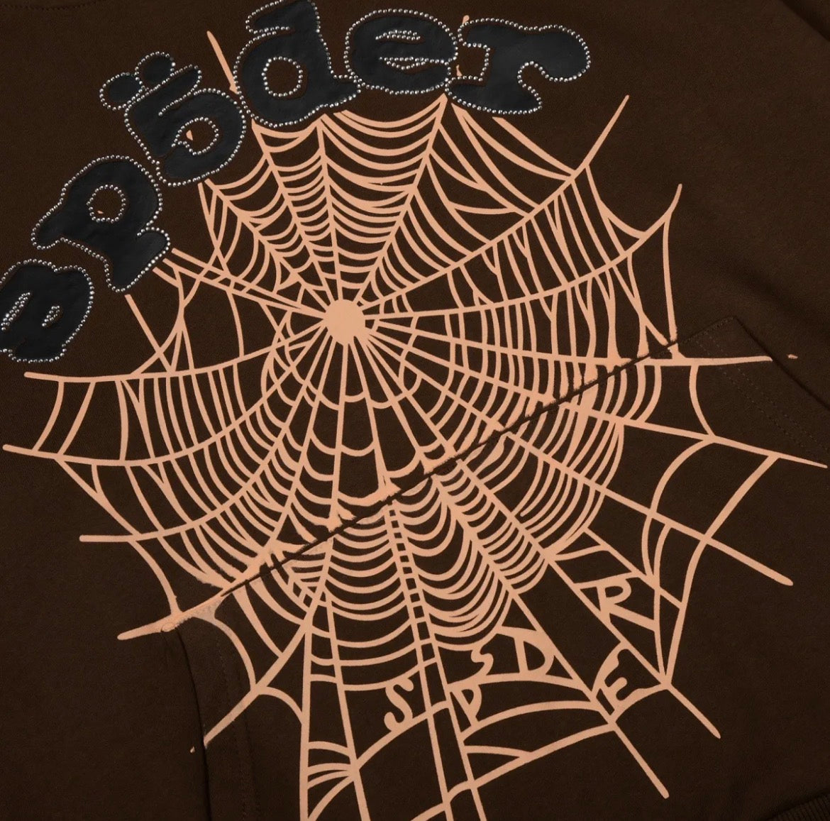 Sp5der Worldwide "Web" Hoodie / Earth Brown