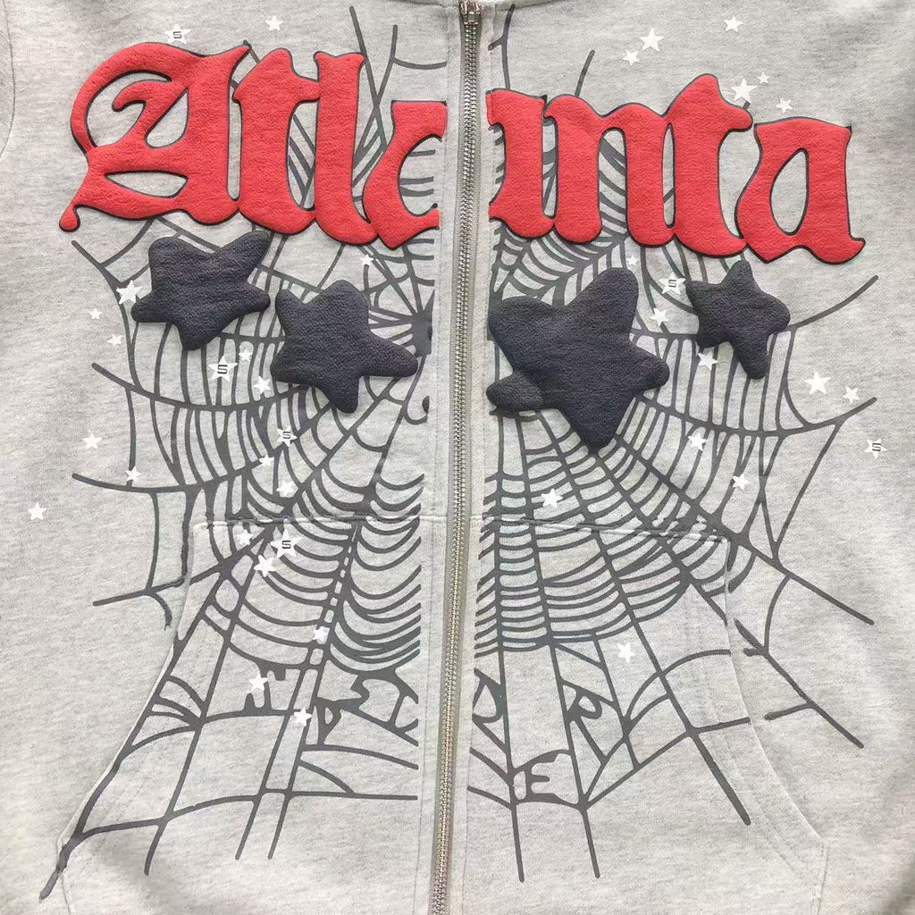 Sp5der Atlanta Full Hoodie Grey