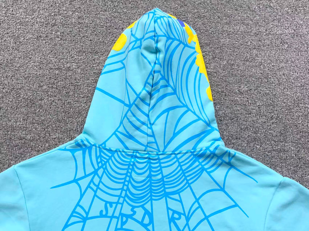 Sp5der Sky Blue Atlanta Intersect Hoodie