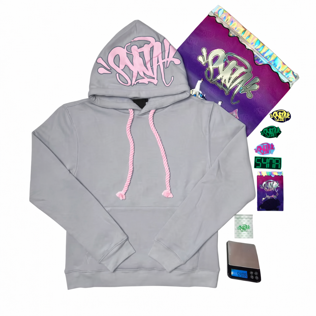 Syna Cloud Hoodie – Gris / Rosa - Original