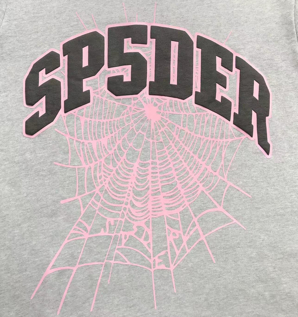 Sp5der Web Crewneck (Heather Grey/Pink)⁠