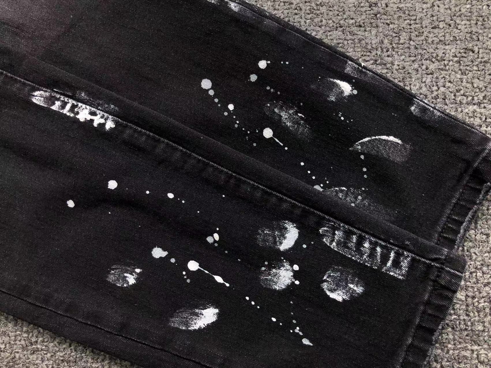 Purple Brand P001 Black Paint Splatter Jeans