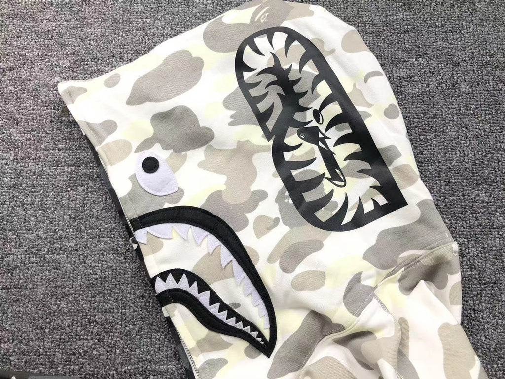 BAPE Shark Split Camo Hoodie Black & White
