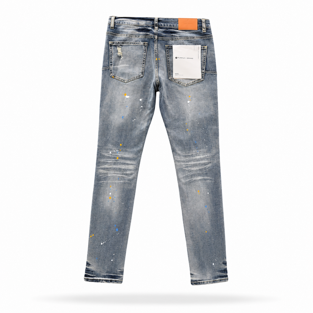 Purple Blue Paint Splatter Jeans