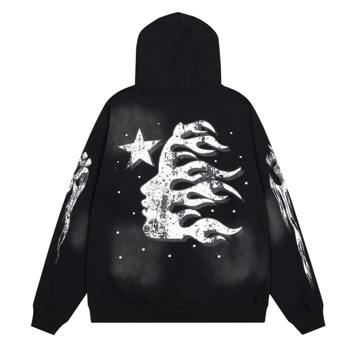 Hellstar “Stars” Graphic Hoodie – Black