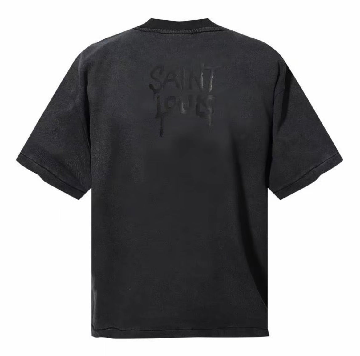 Saint Louis Monogram Graphic Tee – Grey / Black