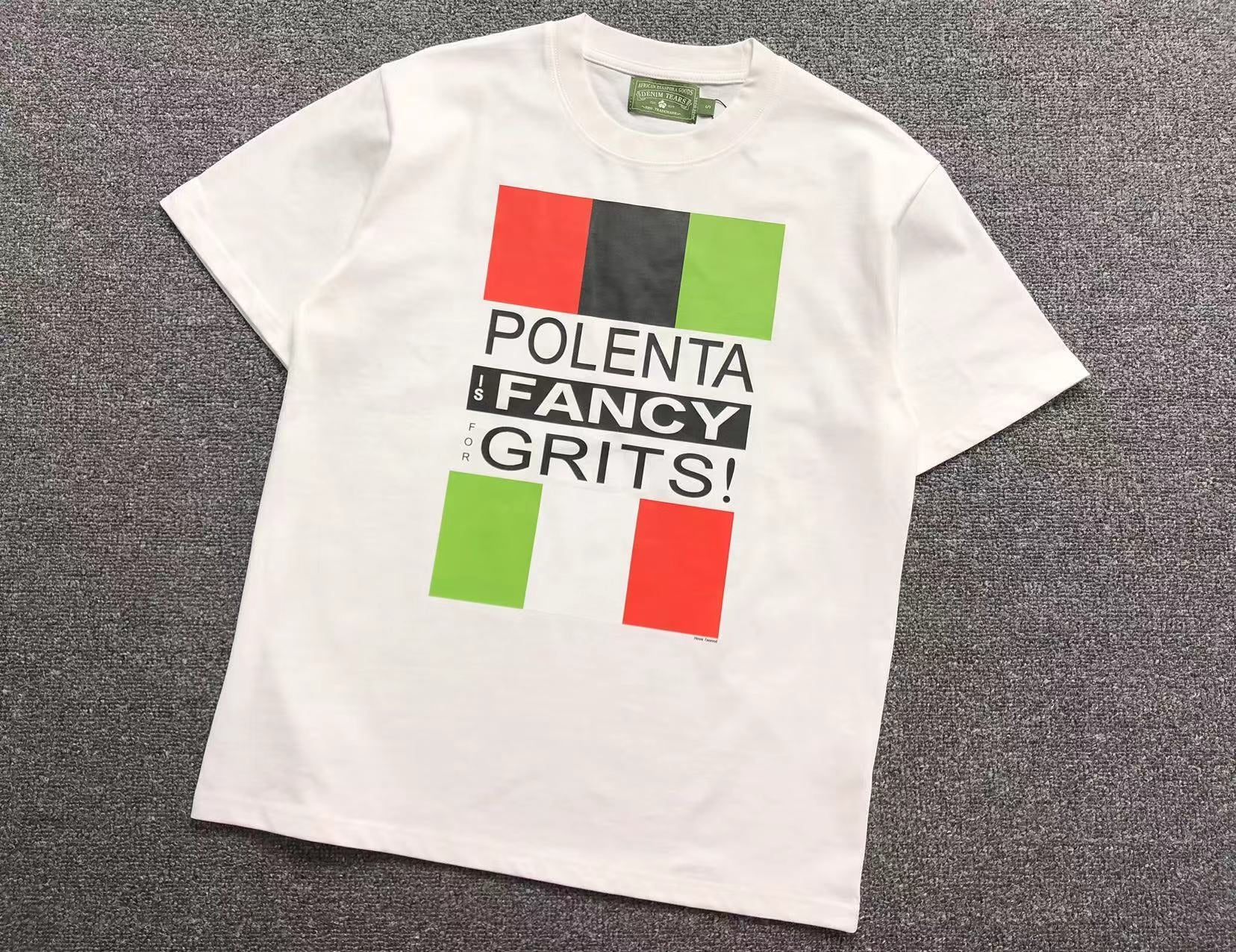 Denim Tears Polenta Is Fancy For Grits Tee White / Black