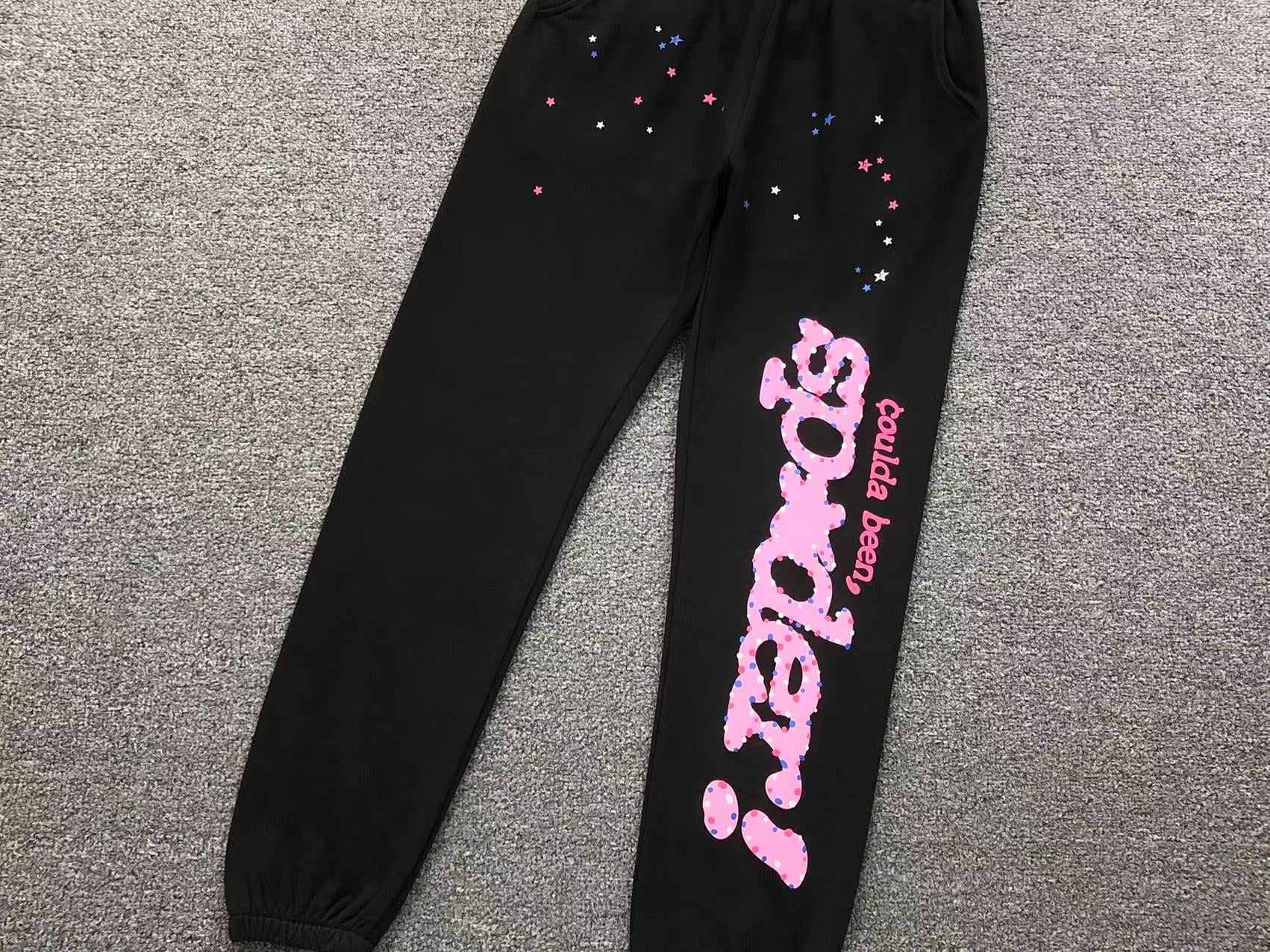 Sp5der “Coulda Been Spider!” Sweatpants Black/Pink